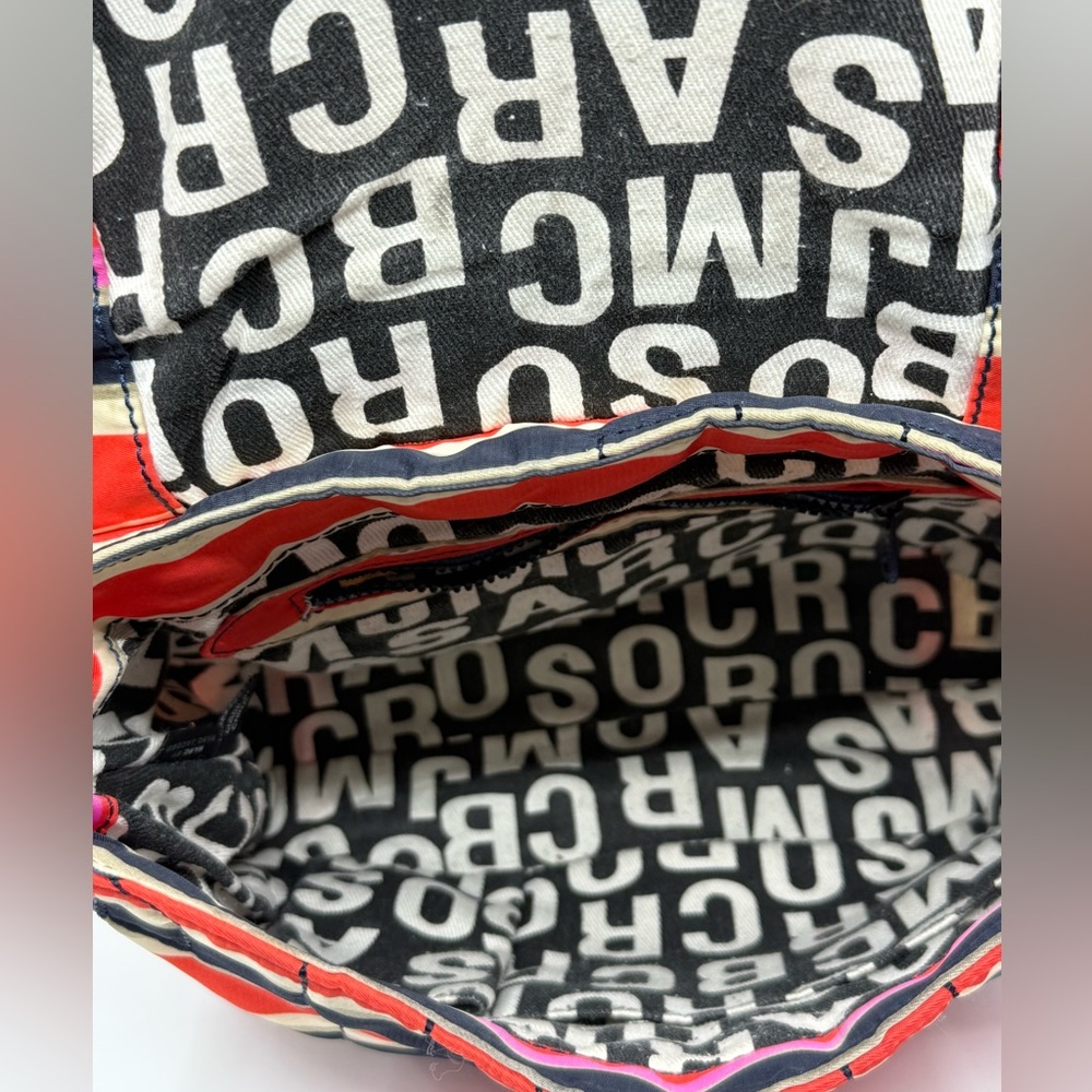 Marc Jacobs Workwear 2 Way Bag Nylon Stripes Preppy - Picture 9 of 11